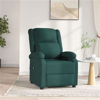 Poltrona Elétrica Reclinável vidaXL | tecido verde-escuro - 1