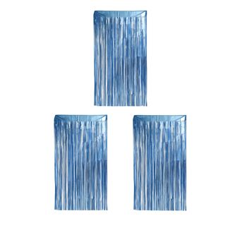 Pack 3 x Cortinas Decorativas para Festas Guirca | 100x200 cm | Metálica Azul - 1