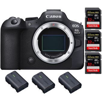 Canon EOS R6 Mark II ( R6II ) + 3 SanDisk 32GB Extreme PRO UHS-II 300 MB/s + 3 Canon LP-E6NH + PDF 20 Técnicas para Melhorar as suas Fotografias - 1