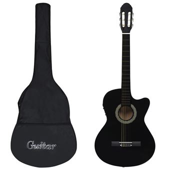 Conjunto de Guitarra com Equalizador e 6 Cordas vidaXL 12 pcs Preto - 1