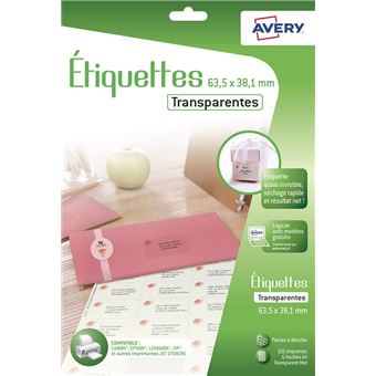 Etiqueta para Impressão Avery J8560CL | Transparente - 1