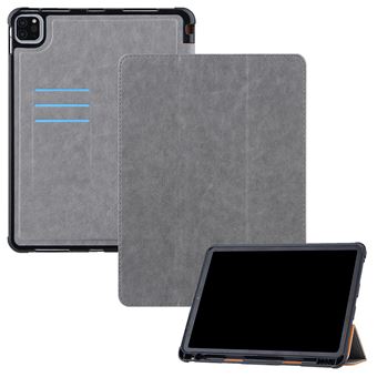 Capa Magunivers PU com porta tripla e porta caneta cinza para Apple iPad Pro 11 inch (2021)/(2020)/(2018)/Air (2020) - 1