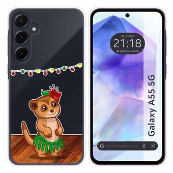 Capa de silicone TUMUNDOSMARTPHONE para Samsung Galaxy A55 5G | transparente desenhos Meerkat - 1