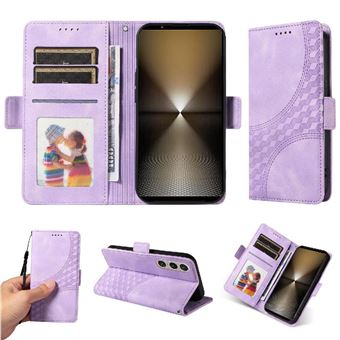 Capa FLOODKING para Sony Xperia 1 VI | Design Acolchoado | Couro PU Premium | Roxo - 1