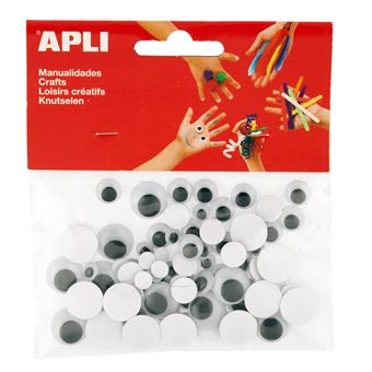 Olhos Autocolantes Apli 13263 Redondos Sortidos Blister com 100 - 1