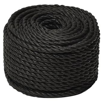 Corda de trabalho vidaXL | 12 mm 250 m polipropileno preto - 1