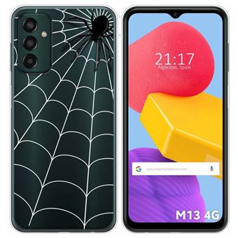 Capa Tumundosmartphone de silicone transparente para Samsung Galaxy M13 4G Cartoon Spider Design - 1