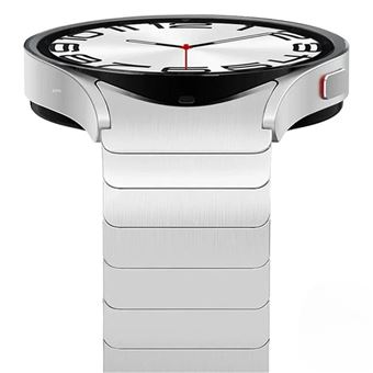 Bracelete titânio Aço inox Antiimpacto para Samsung Galaxy Watch 7 40mm | Prata - 1