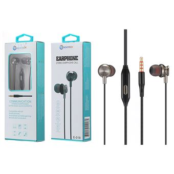 Auriculares Novoteck E-018 com Microfone - Preto - 1