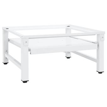 Suporte para máquina lavar vidaXL com prateleira extraível | branco - 1