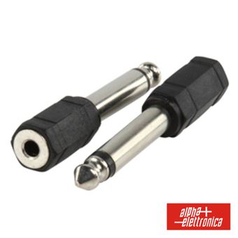 Ficha Adaptadora Alpha-Elettronica Jack 6.35Mm Macho Mono / 3.5Mm Fêmea Mono - 1