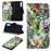 Capa PU Magunivers suporte para impressão de padrões flores e folhas para Samsung Galaxy A50_0