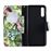 Capa PU Magunivers suporte para impressão de padrões flores e folhas para Samsung Galaxy A50_3