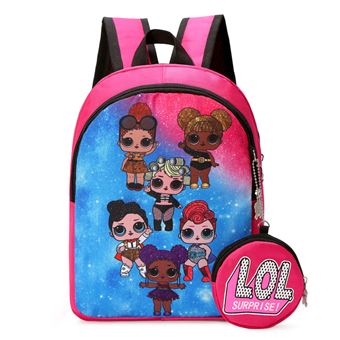 Mochila Escolar Infantil DreamWorks | LoL Surprise | 22 x 8 x 30 cm | Rosa 921 - 1