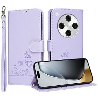 Capa FOXDOCK para OPPO Find X8 Pro | Flip | Bloqueio RFID | Fecho Magnético | Pele Sintética | Alça de Pulso Amovível | Roxo - 1