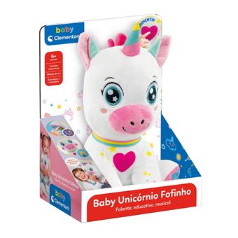 Peluche Clementoni Baby Unicornio Fofinho Falante - 1