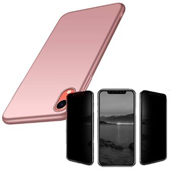Kit Película 5D Anti-Spy + Capa SlimShield Phonecare para Iphone XR Rosa