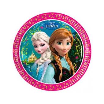 Conjunto 8 Pratos Festa Frozen Disney