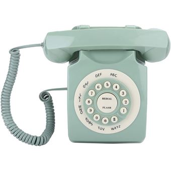 Telefone Fixo Europeu Retro Orysin com Armazenamento de Números e Botões Grandes | Verde - 1