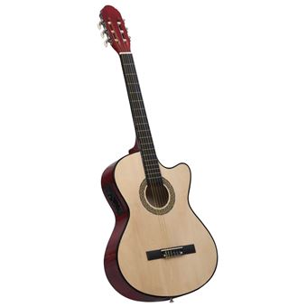 Guitarra clássica vidaXL cutaway com equalizador e 6 cordas - 1