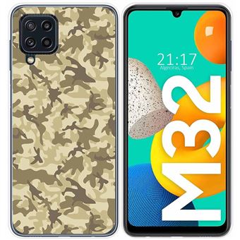 Capa Tumundosmartphone de silicone para Samsung Galaxy M32 design Desenhos de camuflagem de areia - 1
