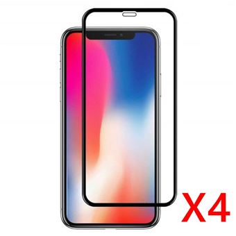 Kit Yiou para iPhone XS | 4 Películas de Proteção Integral Vidro Temperado - Preto - 1