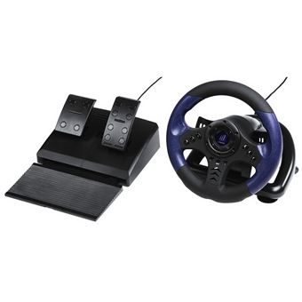 Hama 113754 Volante + Pedais PC Preto, Azul