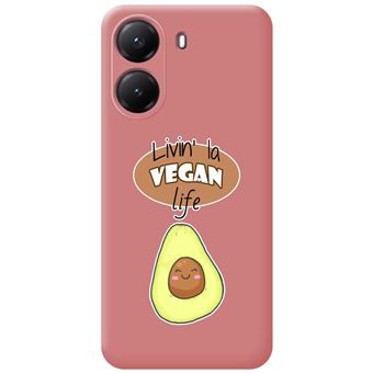 Capa TUMUNDOSMARTPHONE de silicone líquido rosa para Xiaomi Poco X7 Pro 5G Vegan Life Design Desenhos - 1