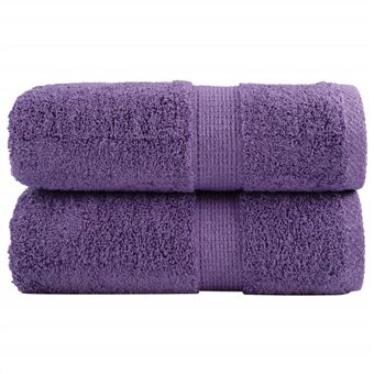Toalha de mão premium vidaXL | 2 peças | 30x30 cm | 600 g/m2 algodão roxo - 1