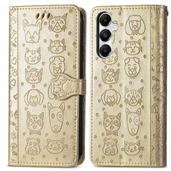 Capa FLOODKING para Samsung Galaxy A17 | Flip | PU | Porta-Cartões | Dourado - 1