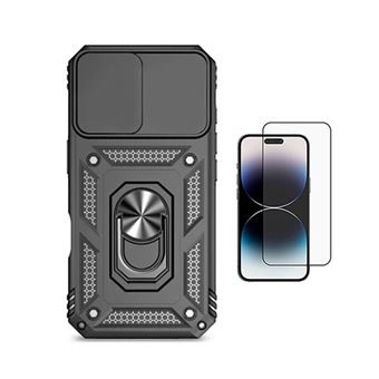 Kit Película de Vidro Temperado Gorilasglass + Capa de Proteção Militar Magnética Janela GIFT4ME para Apple iPhone 17 Pro Max | Preto - 1