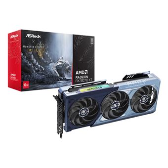 Placa de Vídeo Asrock Radeon RX 9070 XT Monster Hunter Wilds Edition | Azul - 1