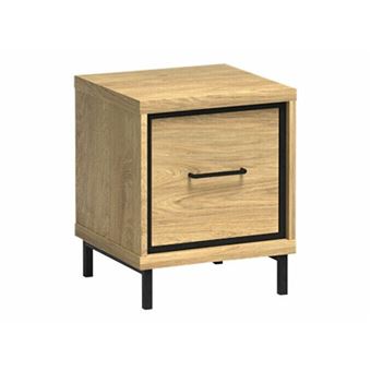 Mesa de cabeceira moveis.pt Stanton F124 | Placa de aglomerado laminado | Brilhante madeira - 1