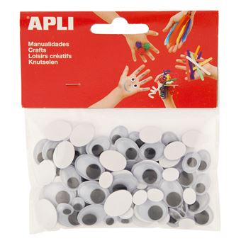Olhos Autocolantes Apli 13264 Ovais Sortidos Blister com 100 - 1