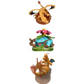 Figura Anime EZII pocket monster Charizard Venusaur Dragonite 17 BLUE YELLOW 3 em 1 - 1