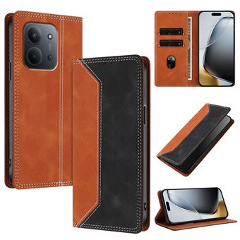 Capa FLOODKING para Xiaomi Redmi 15C 4G/5G | Couro Premium Bicolor | Porta-Cartões | RFID | Suporte | Preto - 1