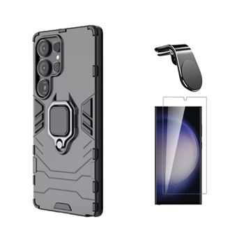 Kit Vidro Temperado Cleargorilasglass + Capa de Proteção Militar Magnética + Suporte de Carro Magnético L GIFT4ME para Samsung Galaxy S25 Ultra | Preto - 1