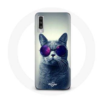 Capa Maniacase para Samsung Galaxy A70 Gato Com Luatteus Roxoteus - 1