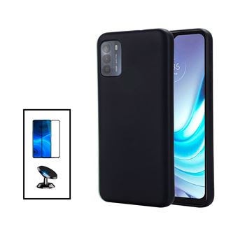 Kit Phonecare Película de Vidro Temperado 5D Full Cover + Capa Silicone Líquido + Suporte Magnético de Carro para Motorola Moto G50 - Preto - 1