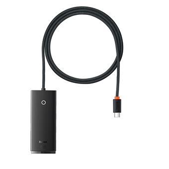 Adaptador BASEUS WKQX030501 | Type-C Conversão USB 3.0 x 4 HUB | 2 m | Preto - 1
