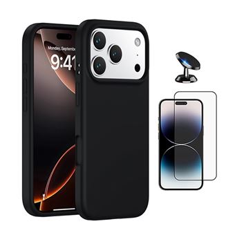 Kit Película de Vidro Temperado Gorilasglass + Capa Proteção Silicone + Suporte Magnético GIFT4ME para Apple iPhone 17 Pro Max | Preto - 1