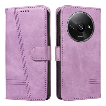 Capa FOXDOCK para Xiaomi Redmi A3 | Fecho Magnético | Compartimentos para Cartões e Suporte | Pele PU | À Prova de Choque | Roxo - 1