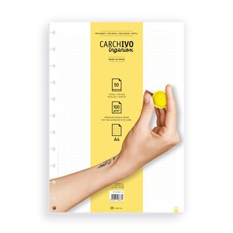 Recarga A4 para Caderno Ingeniox Pontilhado | 50 Folhas - 1
