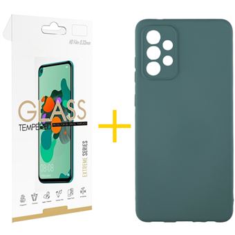 Conjunto skyhe 1 X Película de Vidro + Capa para Samsung Galaxy A52 5G | Silicone Líquido - Verde - 1