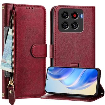 Capa Carteira ZURSANA para ZTE Blade A56 Pro | Suporte | Zíper | Proteção Anti-Impacto  | Vermelho - 1