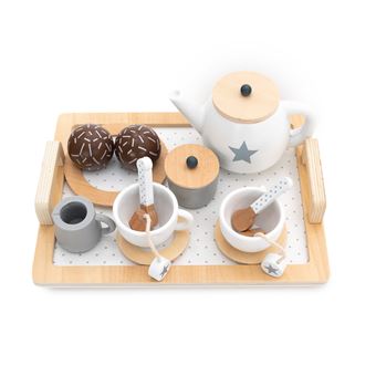 Jogo de Chá Montessori Robincool Tea Caprizze com Bandeja para Bule e Acessórios Incluídos | 27x21x10 cm | Madeira Eco - 1