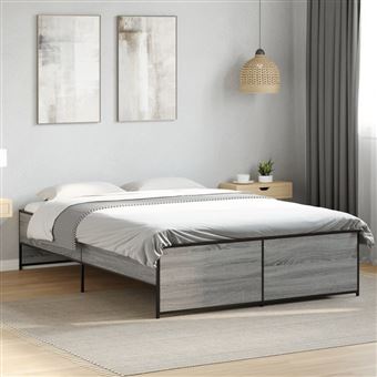 Estrutura de cama vidaXL | 120x190 cm | derivados madeira/metal - 1