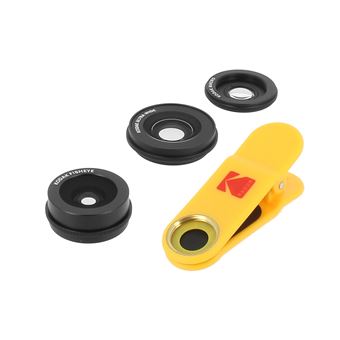 Kit de Lentes Kodak | 3 em 1 | Smartphone Wide Angle 100° | Fisheye 170° | Macro 15X - 1