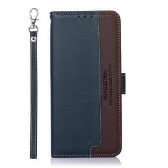 Capa Pu magunivers Função de Bloqueio Rfid | Textura de Lichia Azul para Samsung Galaxy S22 Ultra - 1