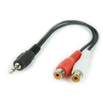 Cabo de Áudio Gembird 3.5 mm plug to 2 x RCA sockets stereo audio cable, 0,2 m | Vermelho, Branco - 1